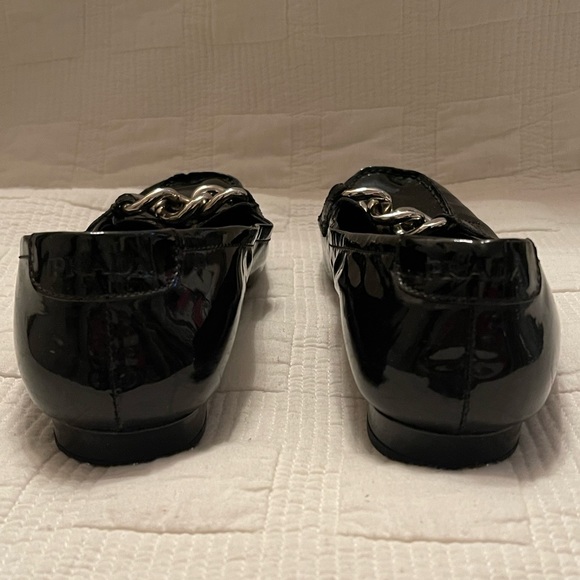 Prada Black Patent Leather Loafer with Chain - Picture 10 of 11